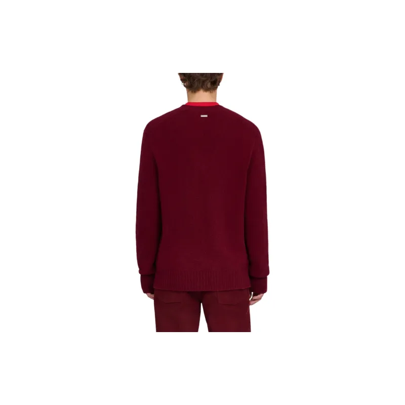FERRAGAMO FW24 Cashmere Sweater Men Dark Red-2
