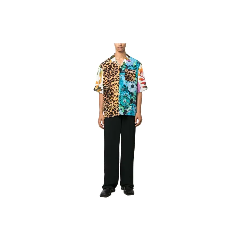Marine Serre Regenerated Scarves Silk Bowling Shirt-2