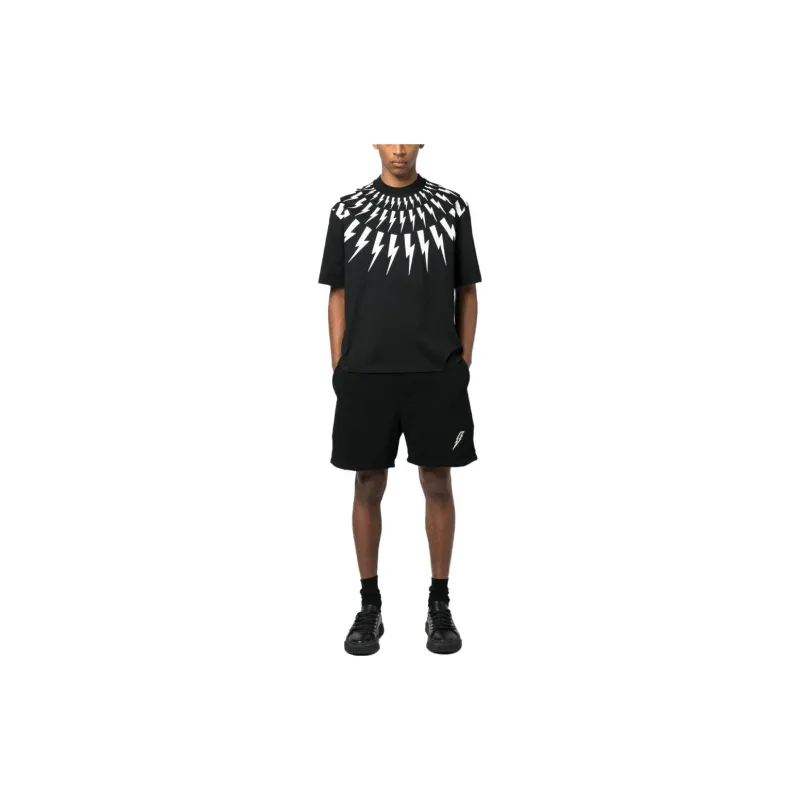 Neil Barrett Thunderbolt embroidered Track Shorts-1