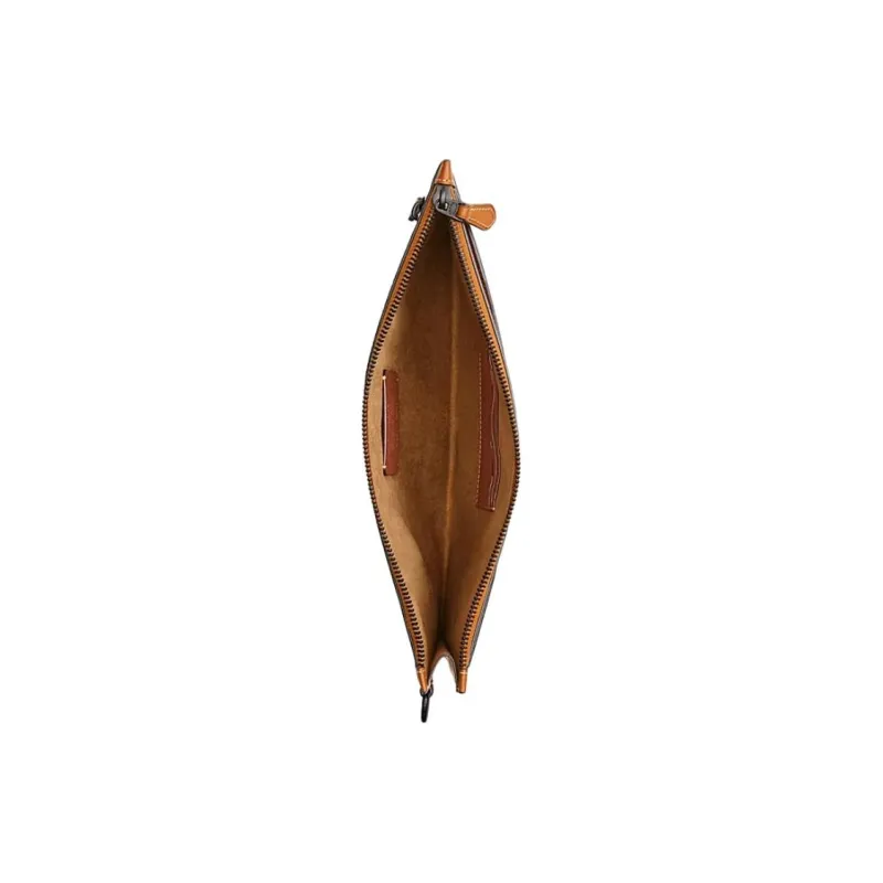 COACH Hitch Coated Canvas Clutch Tubas Men's Truffle-1