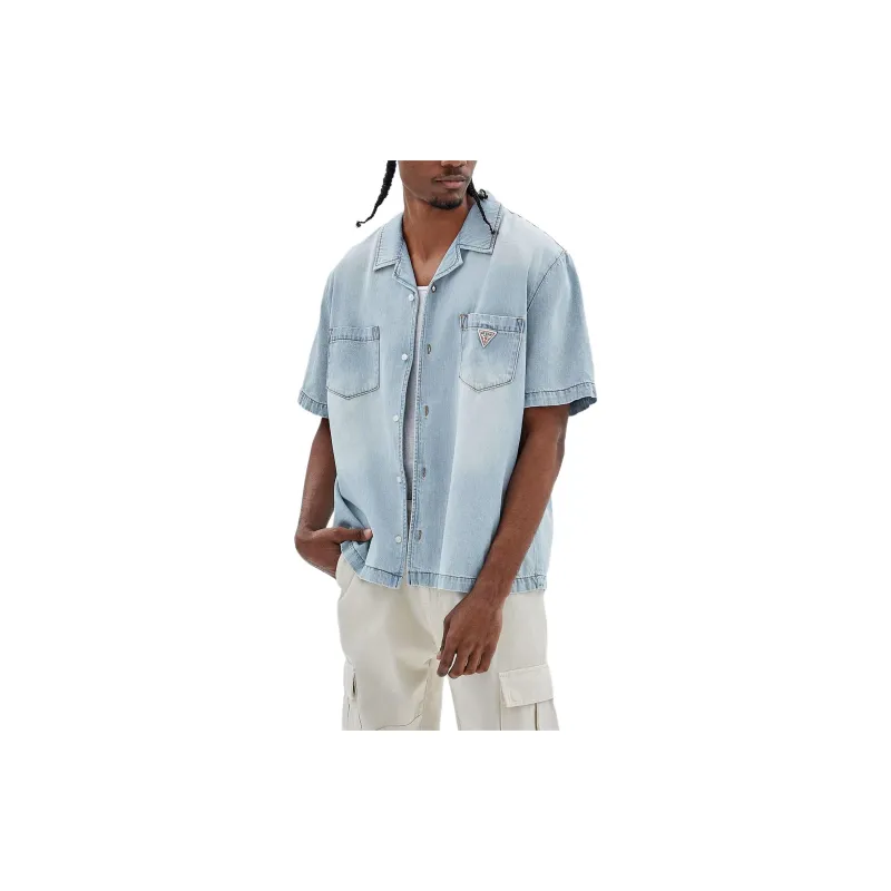 GUESS Originals Denim Camping Shirt Shirt Men's Blue-1