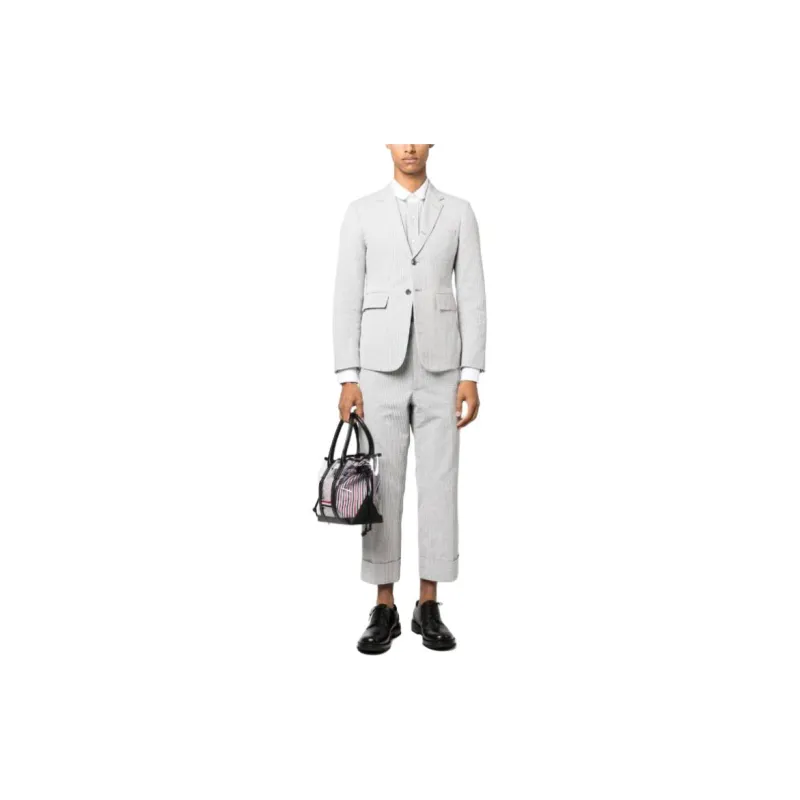 THOM BROWNE Low Rise Stripe Pattern Tailored Trousers-1