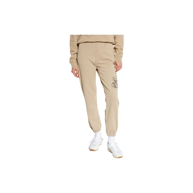 SPORTY & RICH Logo Printed Elasticated Waistband Pants-1