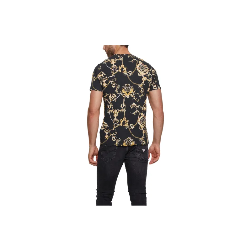 GUESS Eco Gold Chain Tee T-Shirt Men's Black-2