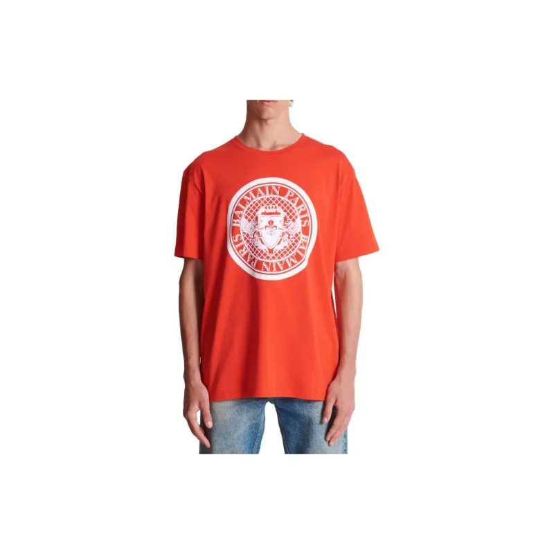 BALMAIN Coin-Printed Crewneck T-Shirt-1