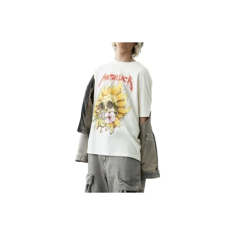 H&M T-Shirt Men's White/Metallica-1
