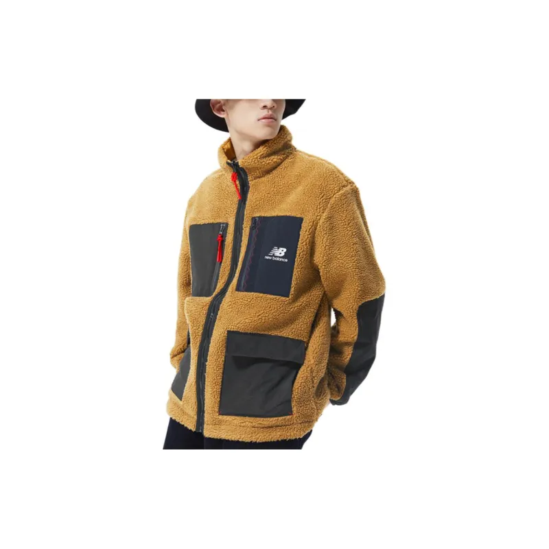 New Balance Velvet Jackets Men Brown-4
