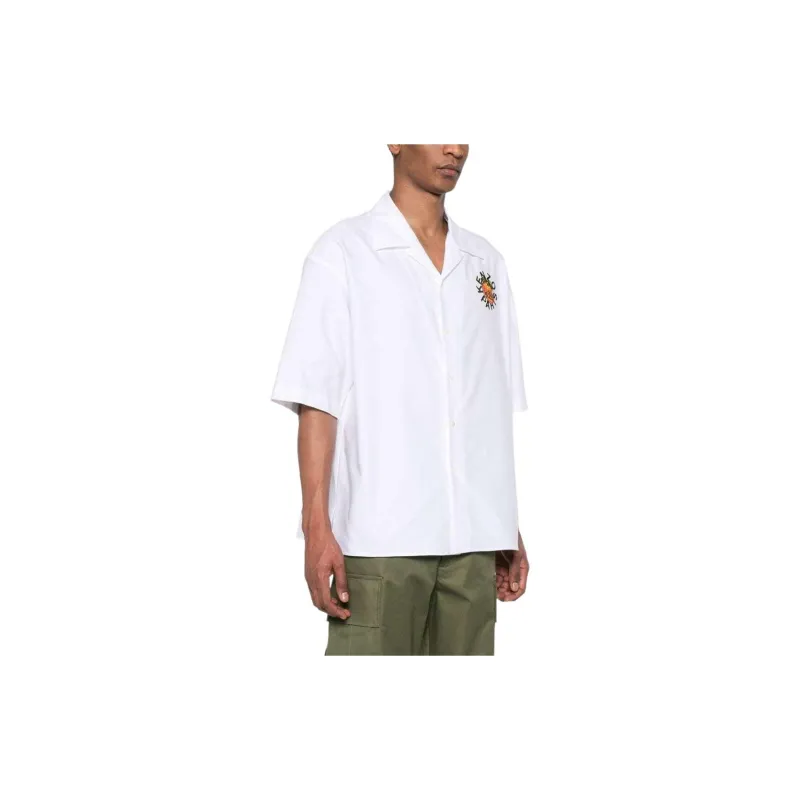 KENZO Logo Patch Collared Short Sleeve Shirt-3