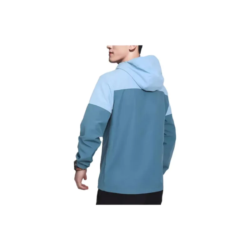 QIAODAN Trench Coat Men's Light Translucent Blue/Soft Gray Blue-2