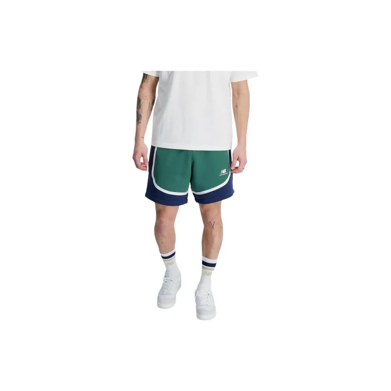 New Balance Hoops Fleece Team Casual Shorts Men's Green-3