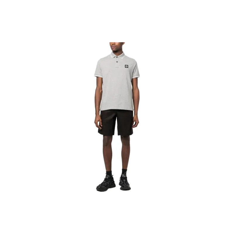 STONE ISLAND Logo Patch Short Sleeved Polo Shirt-1