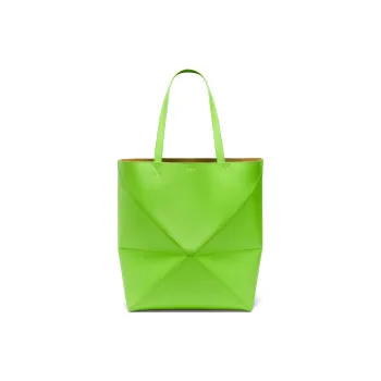 LOEWE Shiny Cow Leather Tote Bag, Shopping Bag, Shoulder Bag, Handbag Extra Large Women's Vibrant Green