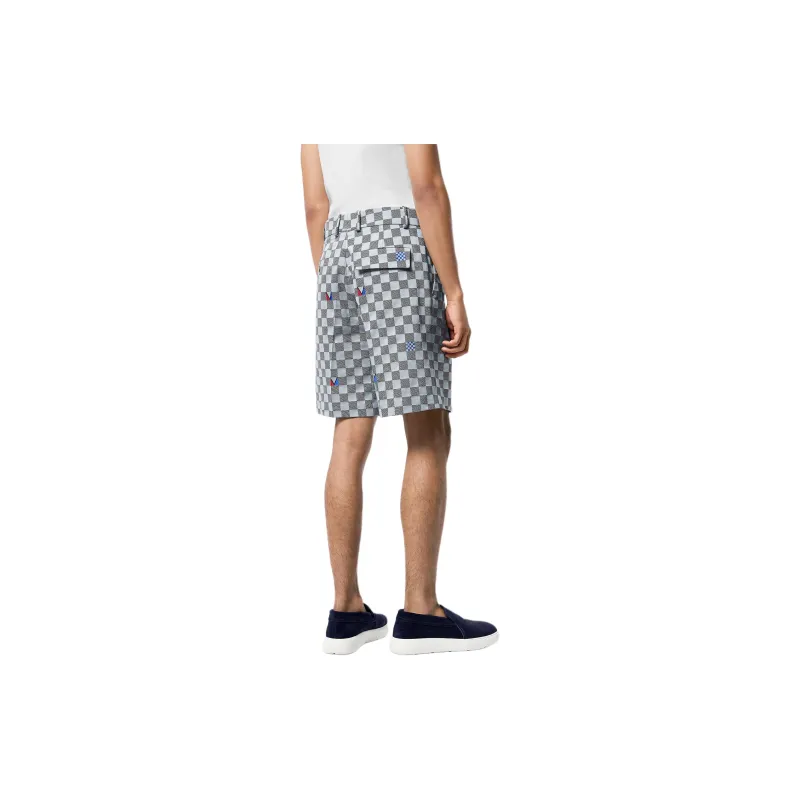LOUIS VUITTON Damier Cotton Tailored Shorts-3
