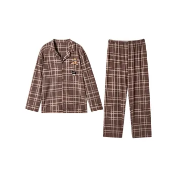 ROUKEER Pajama Set Men's Dark Brown