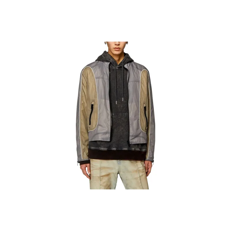 DIESEL Jackets Men Gray Brown-3