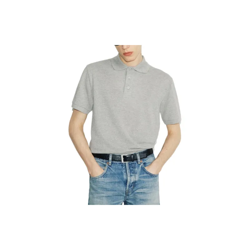 SAINT LAURENT Logo Embroidered Polo Shirt-2