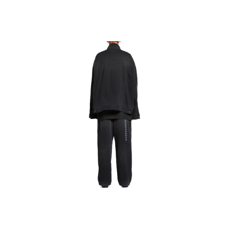 Balenciaga Collared Button Up Denim Jacket-3