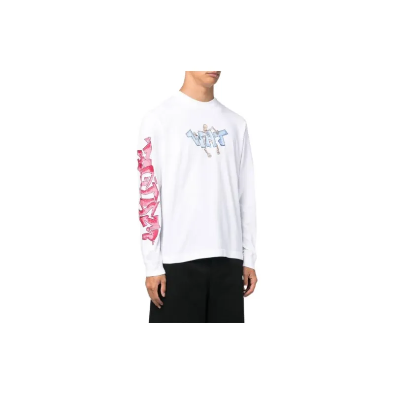 OFF WHITE Graff Wht Pupp Skate Long Sleeve T shirt-3