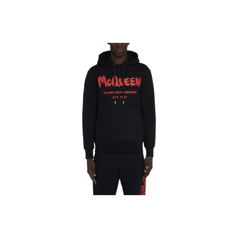 Alexander McQueen Logo Printed Drawstring Hoodie-4