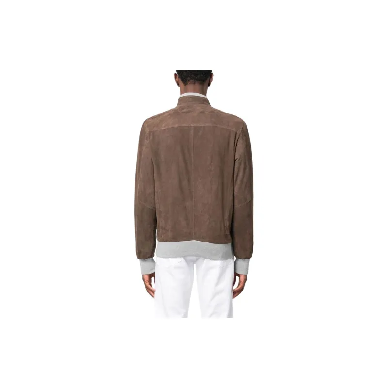 BARBA Leather Jacket Men's Coffee-2