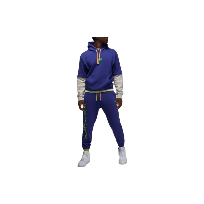 Jordan Flight MVP Knitted Sports Pants Men's Purple-2