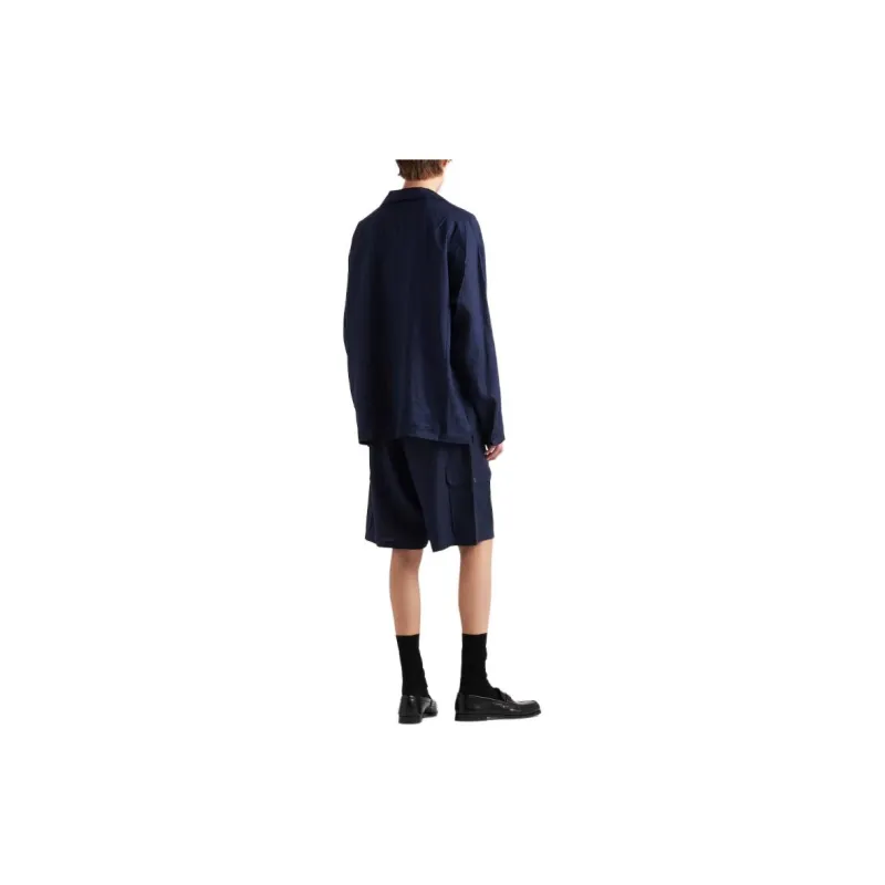 PRADA Logo Patch Cargo Shorts-3