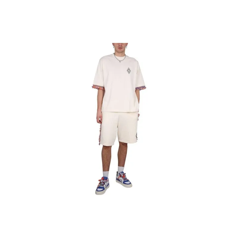 Marcelo Burlon County Of Milan Frayed detailing Cotton Shorts-1