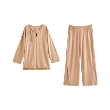 XUANZHITING Pajama Set Women's Tan
