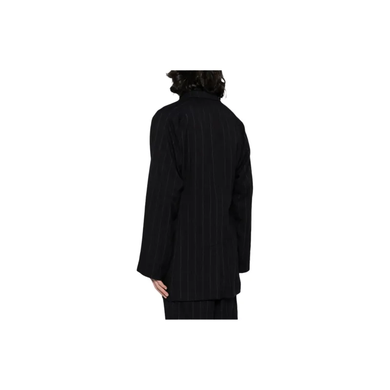Yohji Yamamoto Pour Homme Pinstriped Single-Breasted Tailored Blazer-2