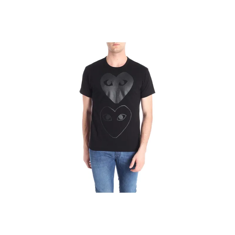 Comme Des Garcons Play Women's Double Hearts T shirt-2