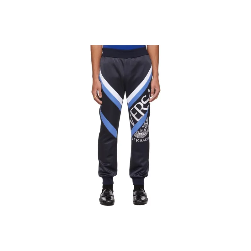 VERSACE Knitted Sweatpants Men Black-4