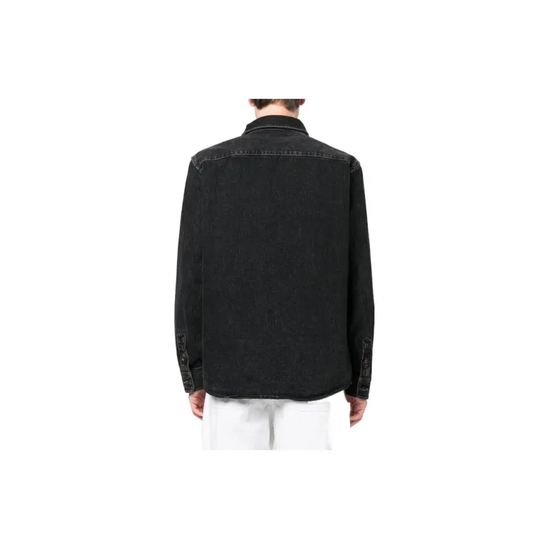 A.P.C Buttoned Long-Sleeved Denim Shirt-3