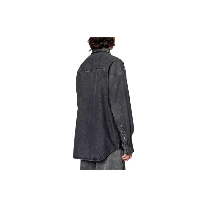 DIESEL S-Warh Panelled Denim Shirt-2