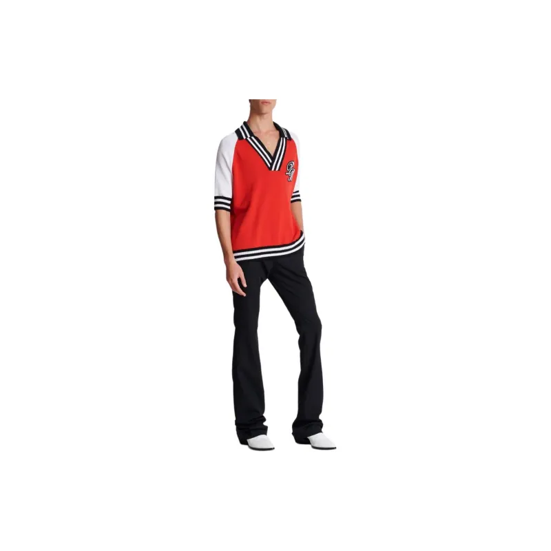 BALMAIN SS24 Polo Shirt Men's Red-5