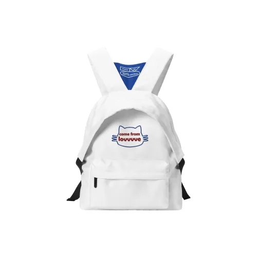 LOVVVVE PU Backpacks Regular Women's White