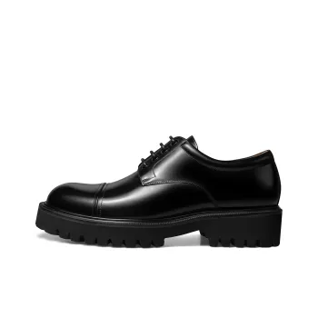 THOM WILLS Business Formal Versatile Shiny Derby Shoes Casual Shoes 4.7cm Men's Black