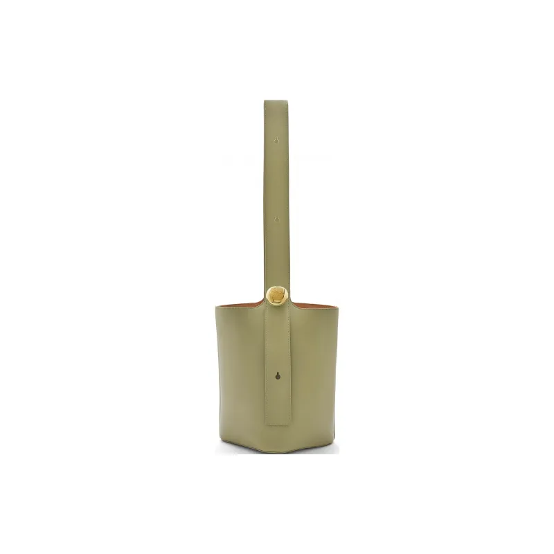 LOEWE Bucket Series Cow Leather Bucket Bag Handbag Shoulder Bag Medium Size Unisex Eucalyptus Green-0