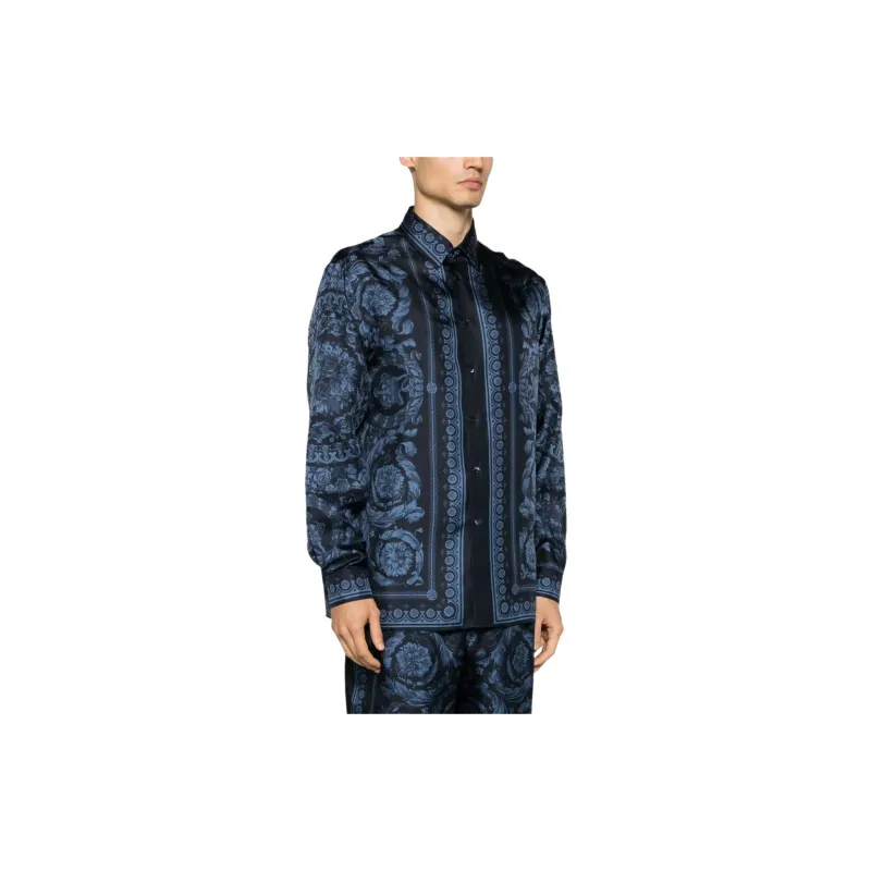 VERSACE Barroco-Printed Button-Up Shirt-4