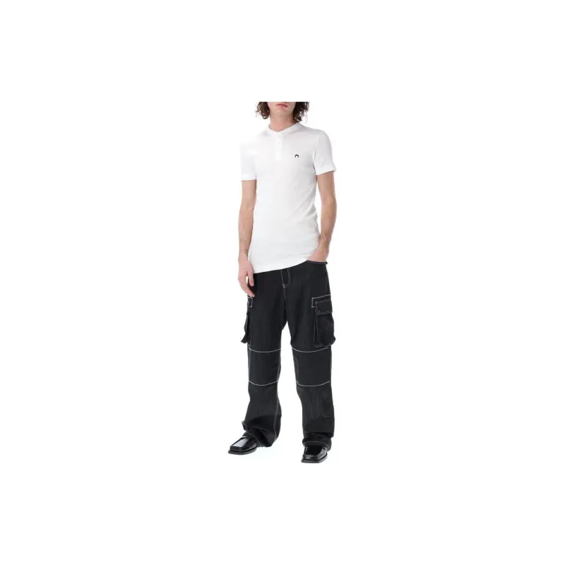 Marine Serre Polo Shirts Men White-2