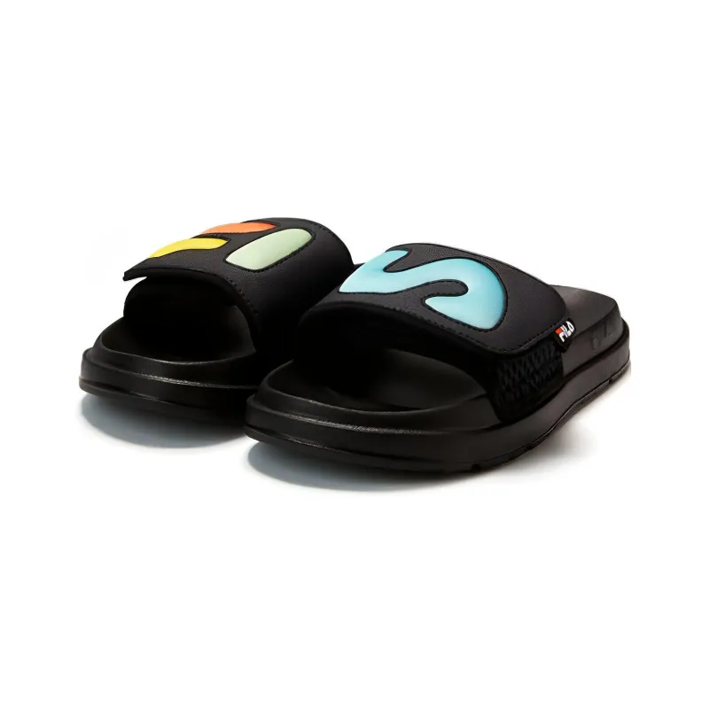 FILA KIDS Fei Fish Shoes Slip Resistant And Breathable Low Top Kids' Slippers Black Green Unisex-2