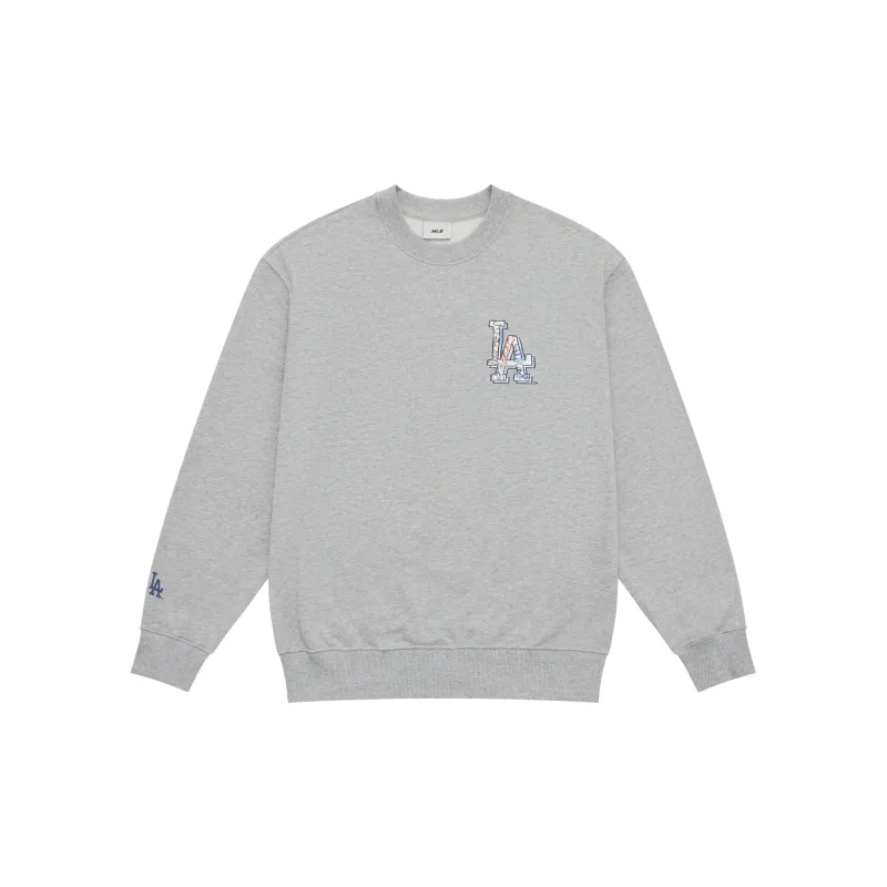 MLB Los Angeles Dodgers Basic Collection 24FW Crewneck Sweatshirt Unisex Heather Gray-1