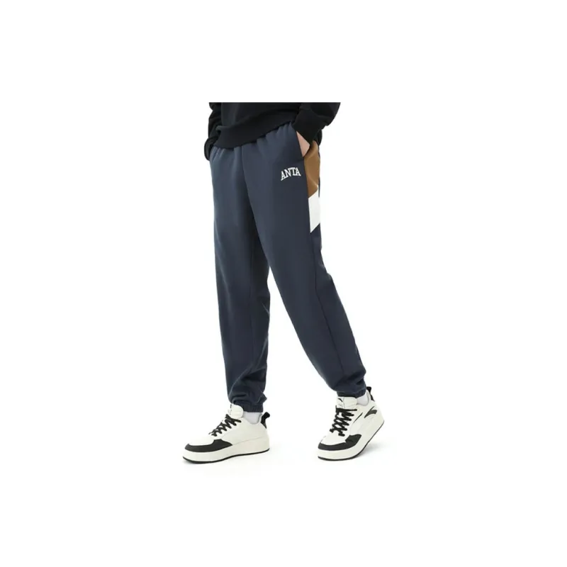 Anta Life Collection Knitted Sweatpants Men's Mysterious Blue-1