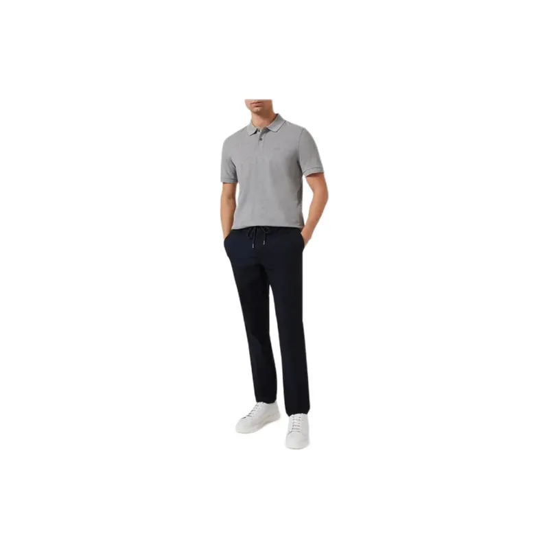 HUGO BOSS Logo embroidered Mélange effect Organic cotton Polo Shirt-2