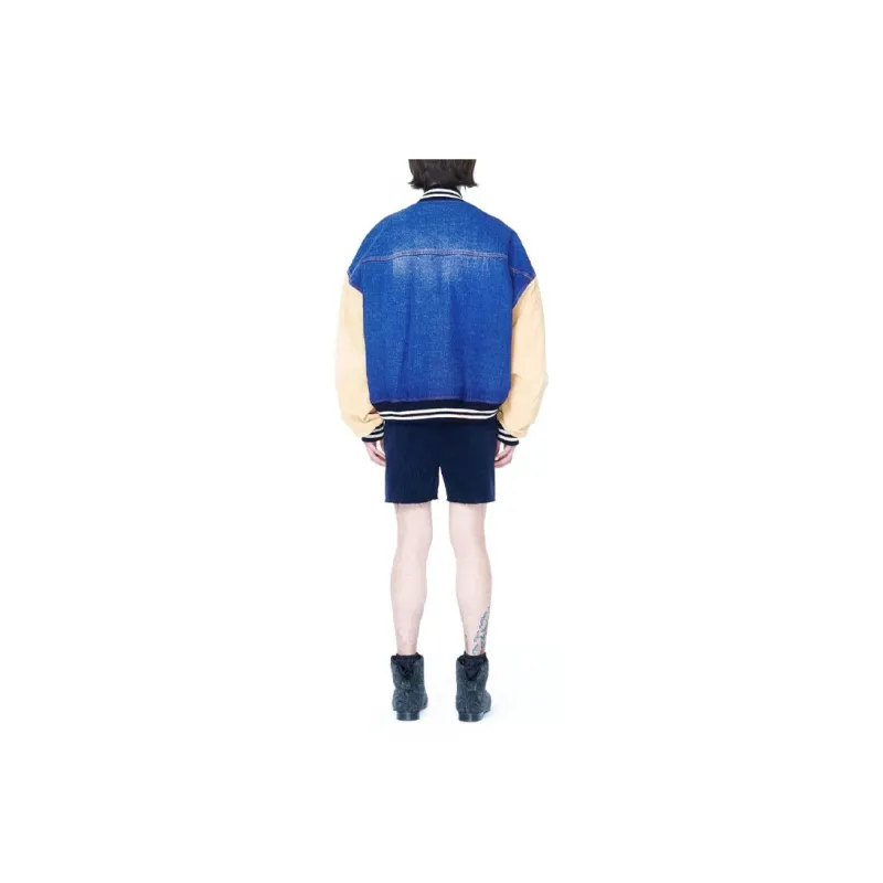 WE11DONE Denim Varsity Jacket-3