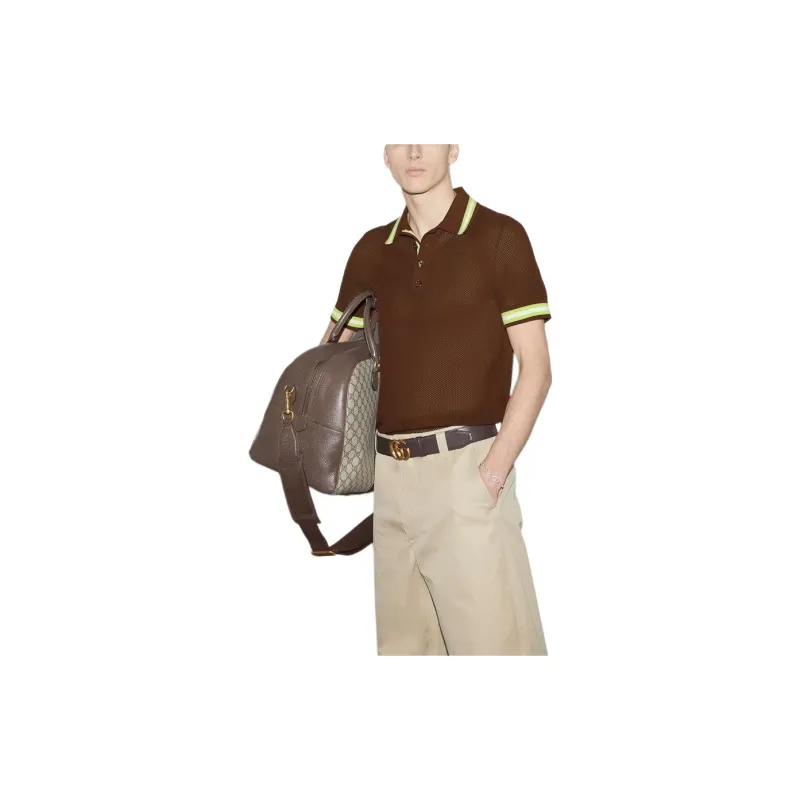 GUCCI Polo Shirts Men Brown-4