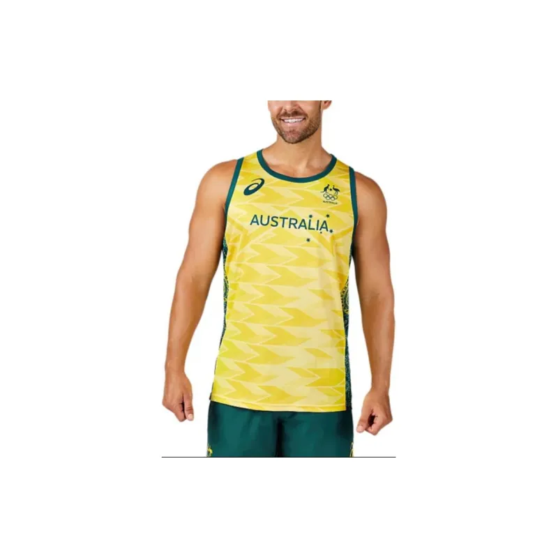 Asics Australian Olympic Team Series Basketball Jerseys Unisex Gold-2