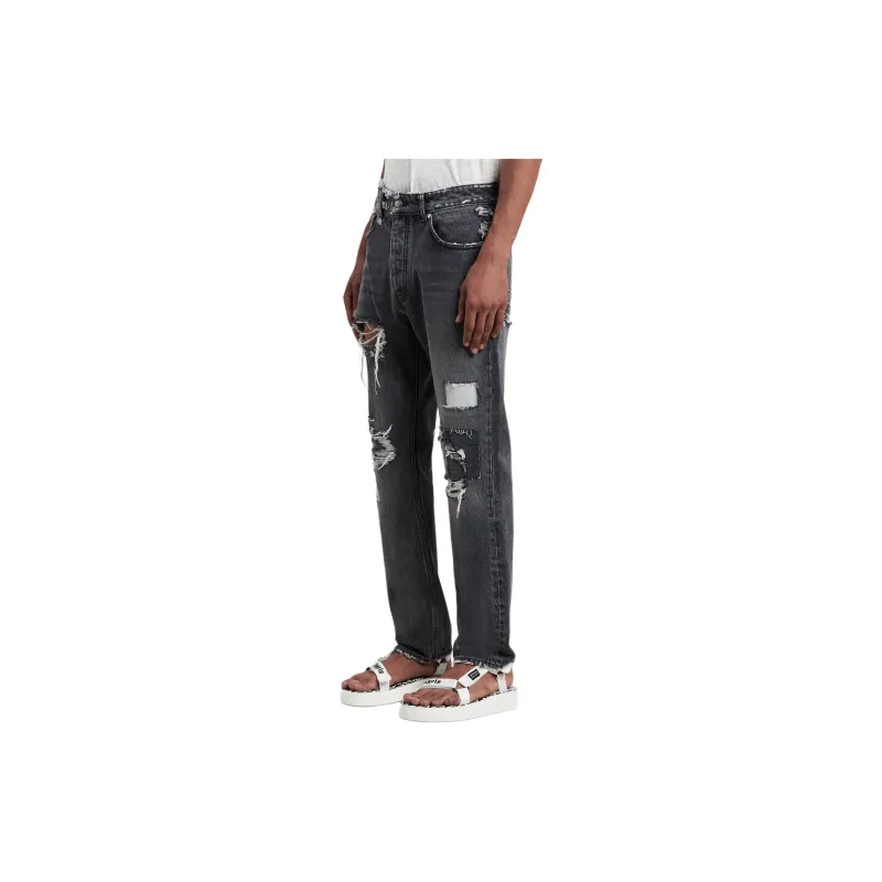 PALM ANGELS Ripped Detailed Straight Leg Jeans-4