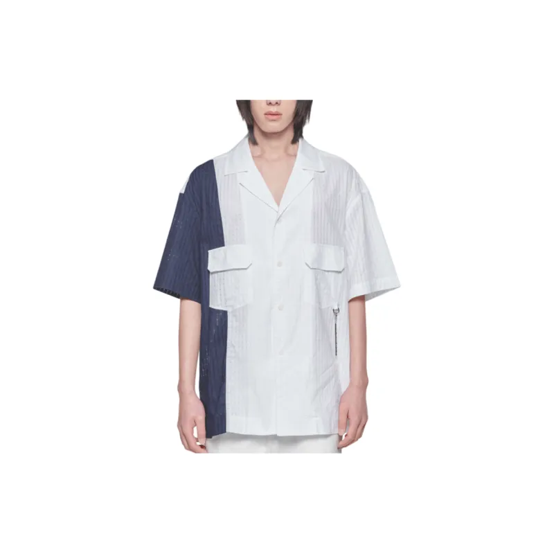 Feng Chen Wang Shirts Men Blue With White Lettering-3