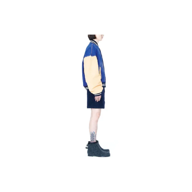 WE11DONE Denim Varsity Jacket-4