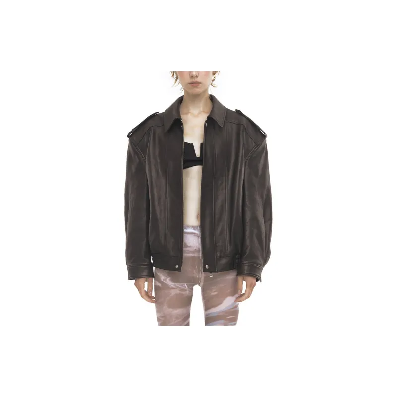 OSOI FW23 Leather Jacket Unisex Black-2